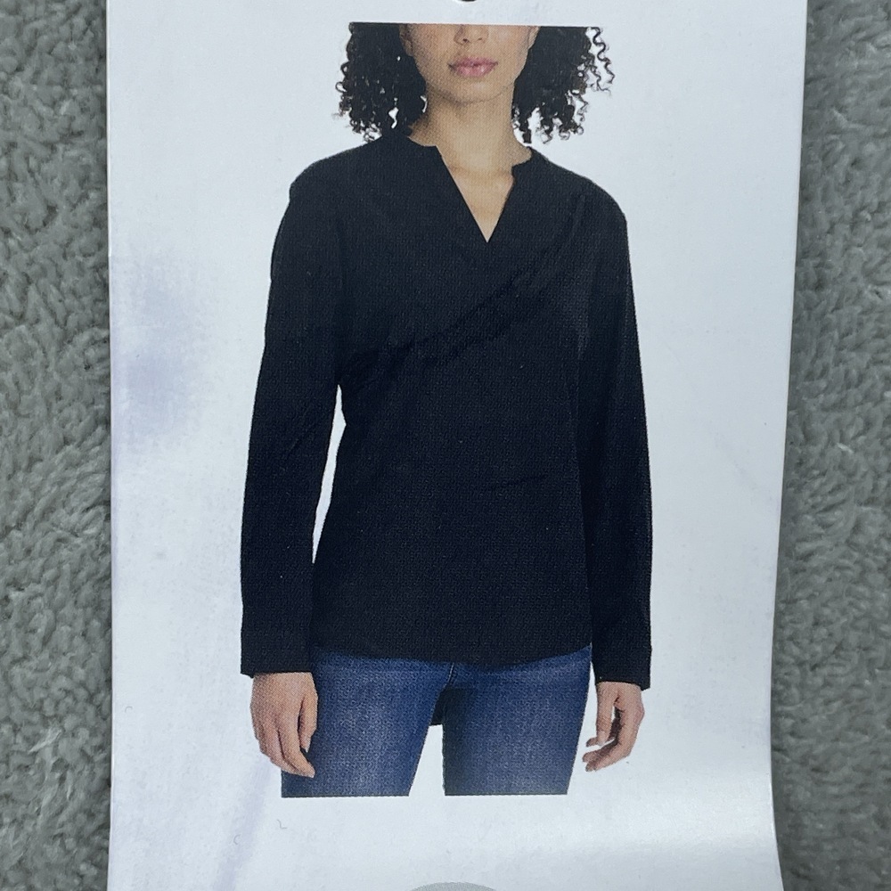 REV Women's XL Blouse Black Polyester Spandex e0052